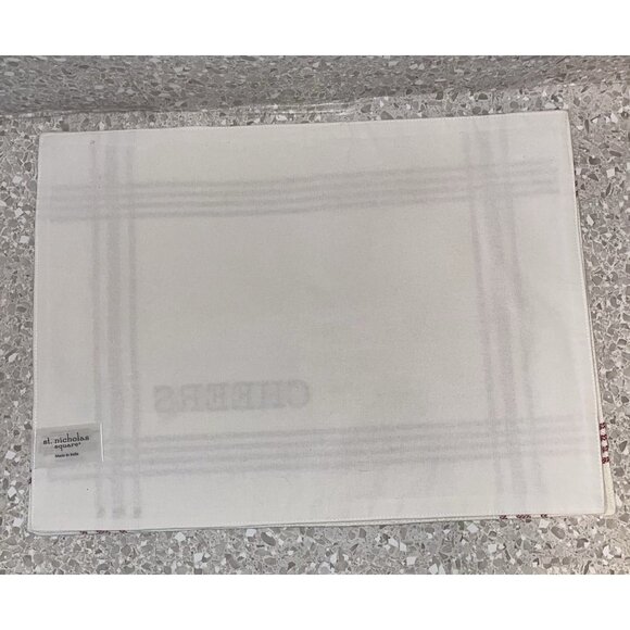 St Nicholas Square Christmas Placemats Red White Lot of 4 Unique Sayings Cotton - Picture 7 of 14